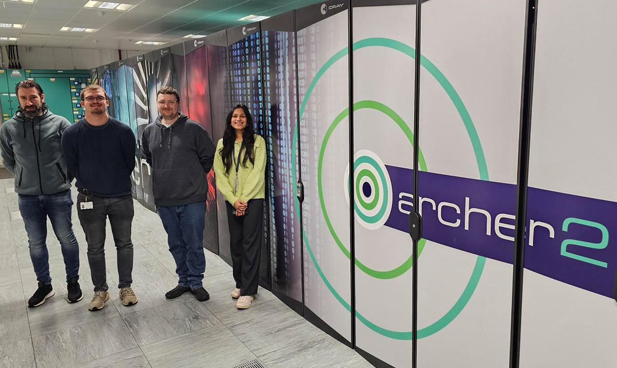 PCC interns and graduate apprentices alongside the Tier-1 national supercomputer, ARCHER2