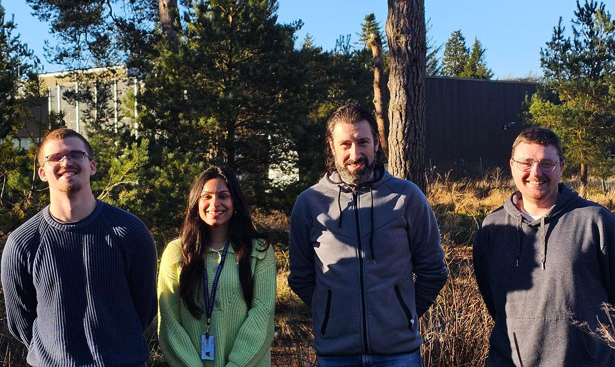 EPCC interns and Graduate Apprentices outside the Advanced Computing Facility